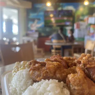 fried chicken and rice