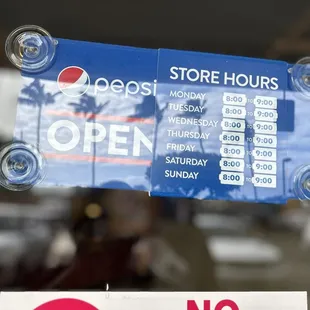 Hours of operation 3/24/24