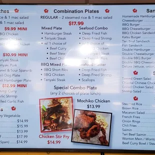 Menu board
