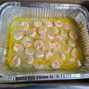 $50 medium pan garlic shrimp