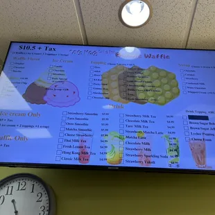 waffles, menu