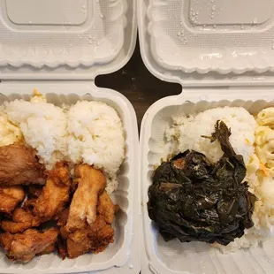 Mochiko Chicken Regular Plate Lunch and Pork Lau Lau