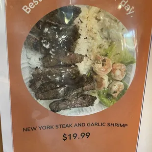 steak shrimp $20