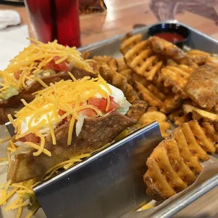 Gringo tacos and fries