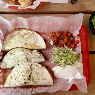 Mushroom Quesadillas with a side of Guac