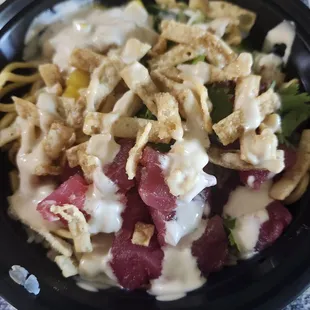 Ahi Tuna bowl with house sauce