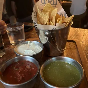 chips and trio of dips