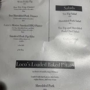 menu