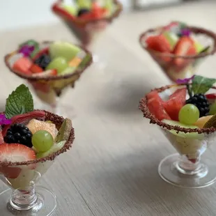 a variety of fruit salads