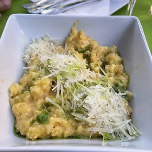 Saffron and pea risotto