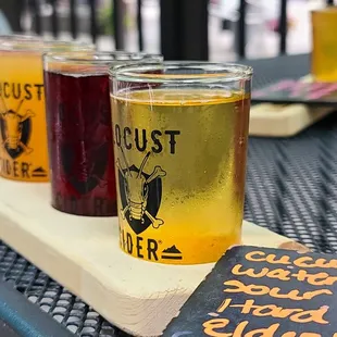 a selection of ciders