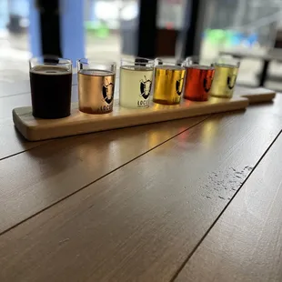 a flight of ciders