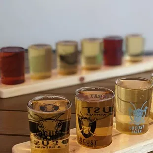 a flight of ciders