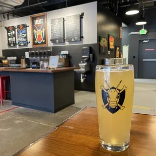 The bar and a Cold Pressed Apple cider