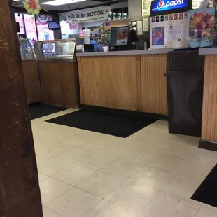 the inside of a restaurant