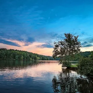 Beautiful sunset on the lake.
