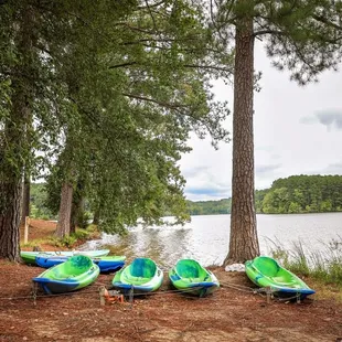 Seasonal paddling rentals re available right outside the lodge on Pin Oak Lake.