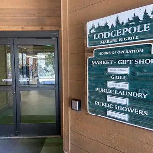 Market &amp; gift shop hours 9am - 6pm. Laundry &amp; showers are seasonal.