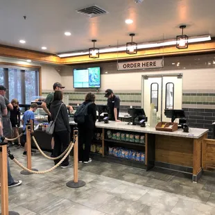 Order in line...and they'll call your number when your food is prepared.