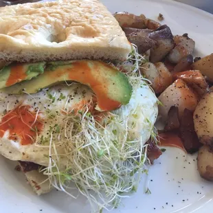 Toasted Homemade Focaccia Sandwich