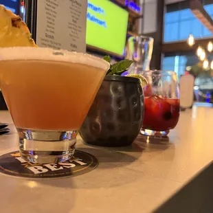 Belly dancer, mule, sangria (left to right)