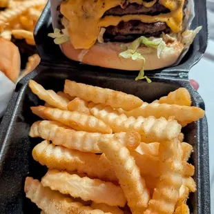 Five Star Burger with fries