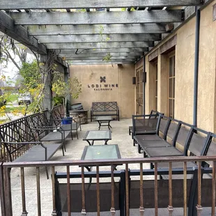 patio with seating