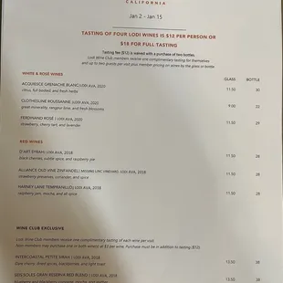 menu