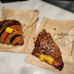 Passion fruit croissant, potato boreka