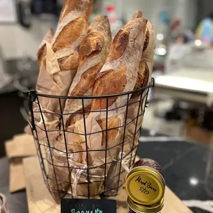 Display of baguettes