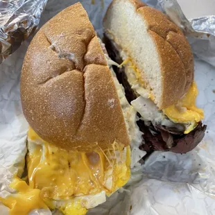 a half eaten sandwich