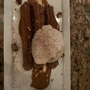 Churros with ice cream...... I will come back just for this