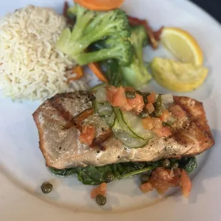Salmon and veggies. So much flavor