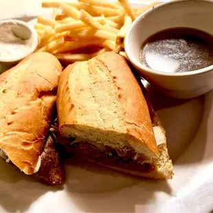 a sandwich and french fries