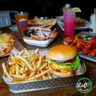 a burger and french fries