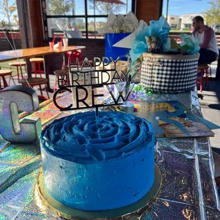 a birthday cake on a table