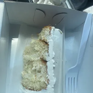 The slice of cake I paid $8 for. I had only taken a small bite from the side.