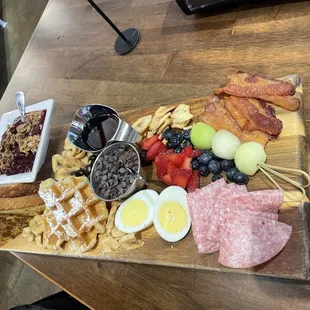 Delicious brunch breakfast.  So much food, it was lunch too.