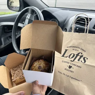 Coffee cake and orange cranberry muffin!