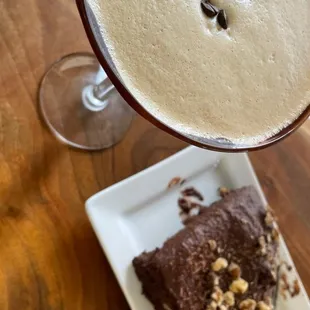 Espresso martini and the best brownie