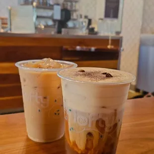 vanilla latte and cloudy with a chance of cold brew