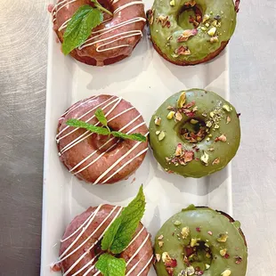 Matcha and Strawberry Donuts