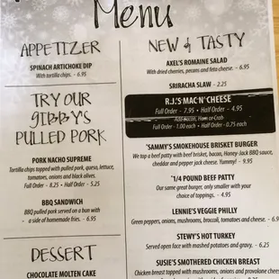 menu