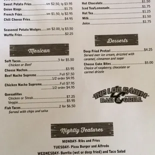 sushi and sashimi, menu