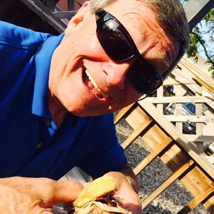 University of Michigan Rose Bowl star, (a few years ago) Mike Gorte, enjoying the JIMMY HOLLYWOOD BURGER.