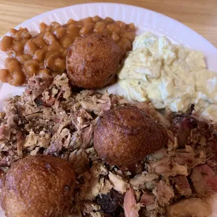 BBQ with potato salad and baked beans