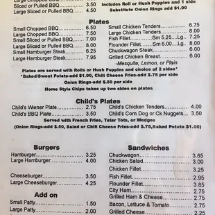 Menu 2 (Log Cabin BBQ: Albemarle, NC)