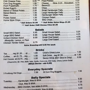 Menu (Log Cabin BBQ: Albemarle, NC)