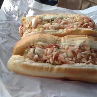 Their Foot Long Chili Dog - cut into serving sizes - they included BBQ Slaw on it - messed up a pretty good dog, twice actually.