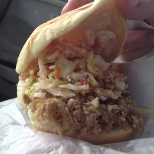 Nice Chopped Sandwich - better without the slaw, and a nice dose of their peppery BBQ sauce.